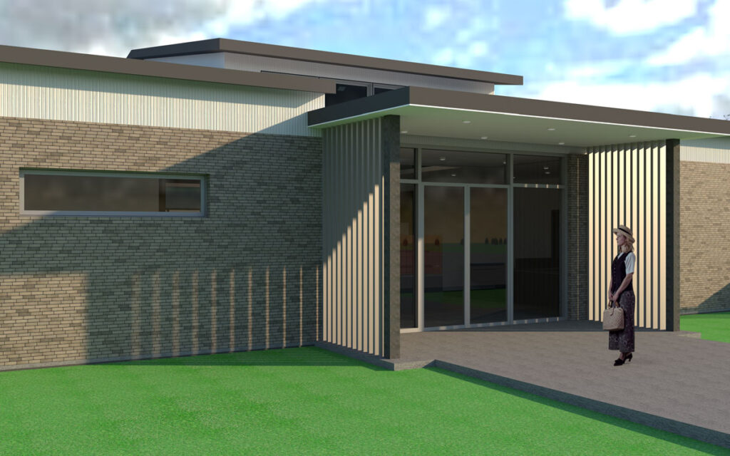 A rendering of the exterior of a house.