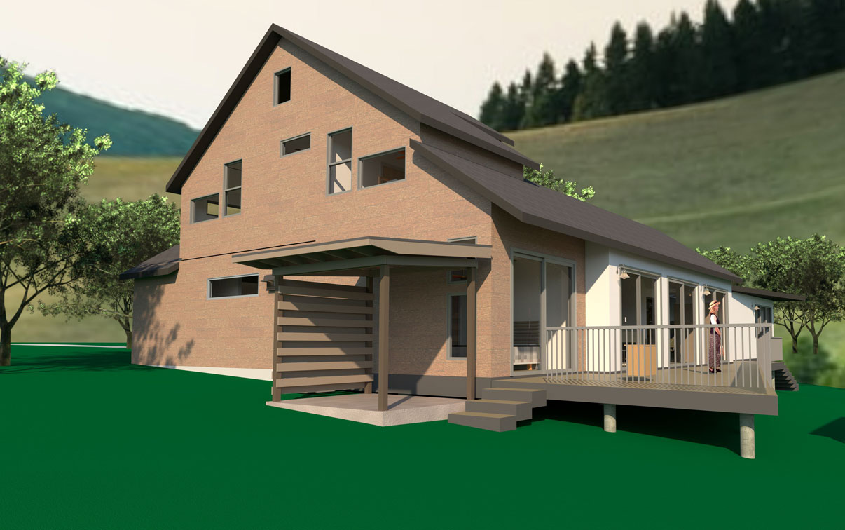A 3 d rendering of the exterior of a house.